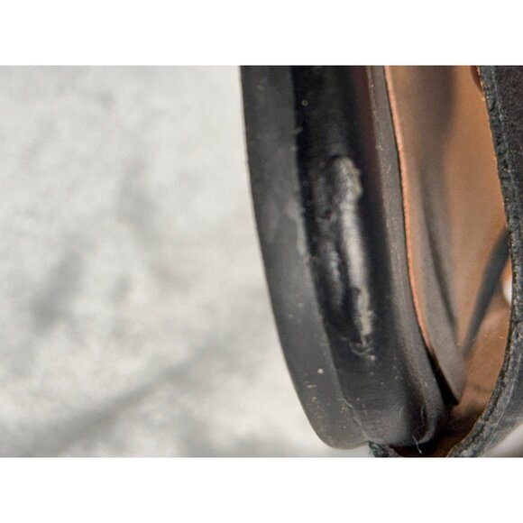 Lucky Brand womens 6.5 black straps wedge heel 2.5" minor scuff look at pictures - Picture 8 of 16